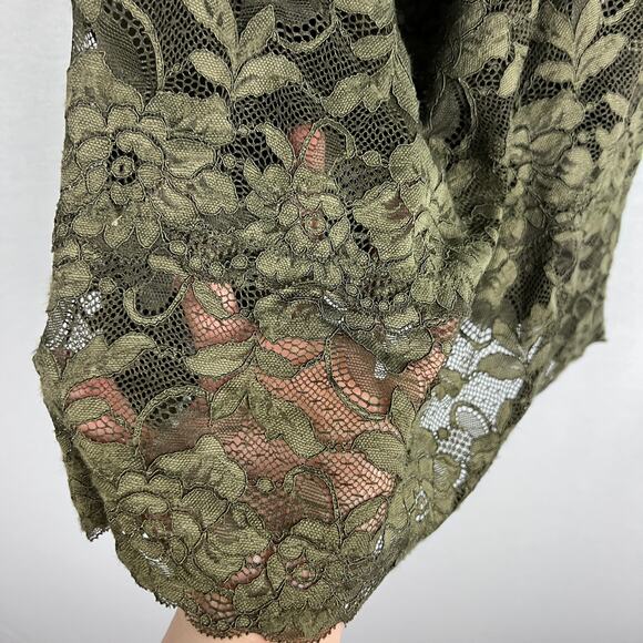 Guess Top Babydoll Green Lace Cami Tank Forest Fairy Goblincore Y2K Grunge Boho - Picture 4 of 7